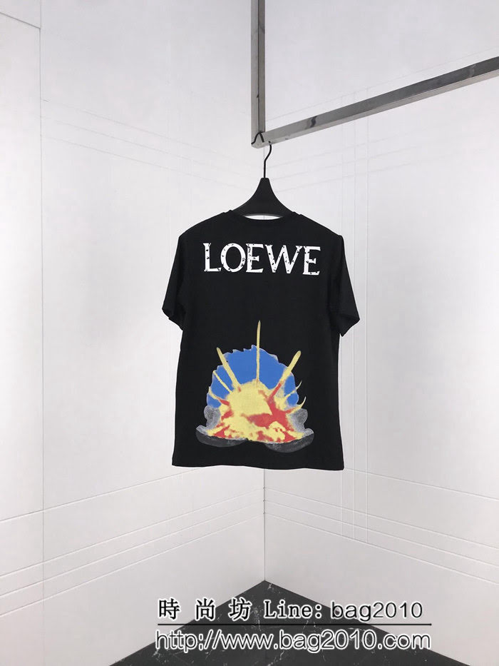 LOEWE羅意威 19ss早春新款 簡約刺繡logo短袖 百搭款 定制面料 高版本男女同款 ydi2402